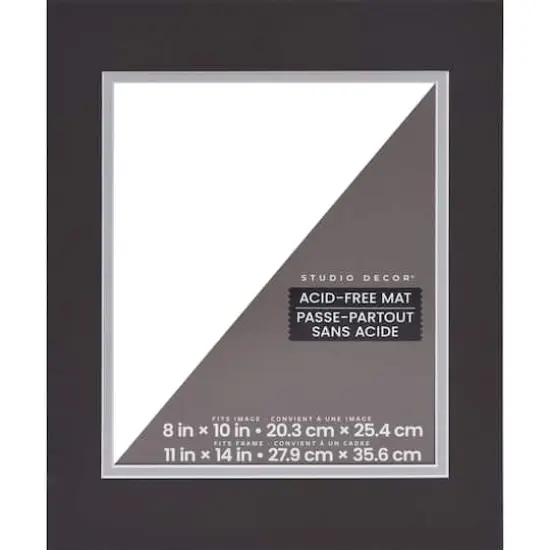 11" x 14" Charcoal Gray & Zinc Double Mat, 8" x 10" Opening Size by Studio D&eacute;cor&reg; {1}