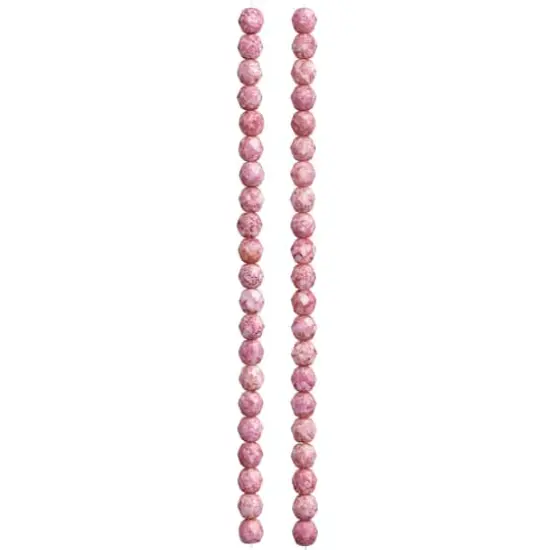 Pink Czech Glass Faceted Round Beads, 6mm by Bead Landing&trade; {4}