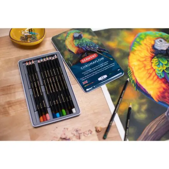 Derwent&reg; Chromaflow 12 Color Pencil Tin Set {3}