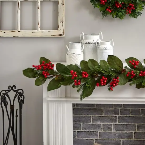 5ft. Magnolia Berry Pine Artificial Garland {5}