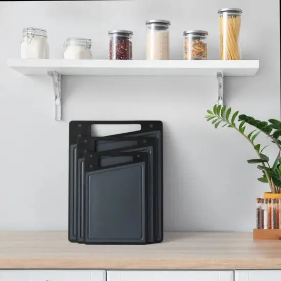 JoyJolt&reg; Cutting Board Set Gray and Black {8}