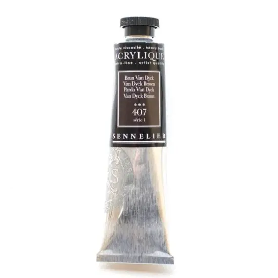 Sennelier Extra Fine Artists' Acrylic Paint, 60mL 407 Van Dyck Brown {1}