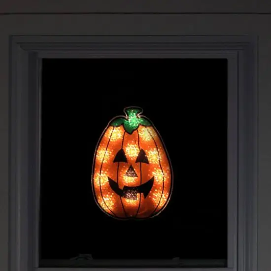 Lighted Jack-O-Lantern Halloween Window Silhouette {4}
