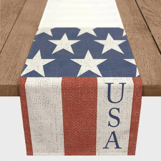 Designs Direct USA Flag Cotton Twill Runner {1}