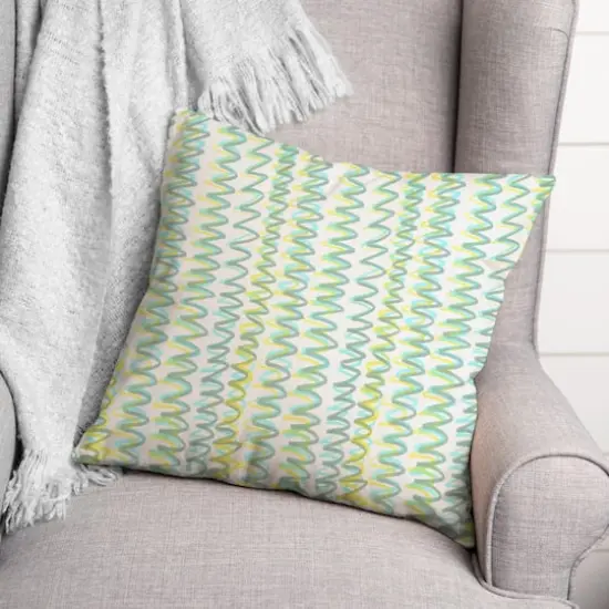18" Squiggles Throw Pillow Green and gray {3}