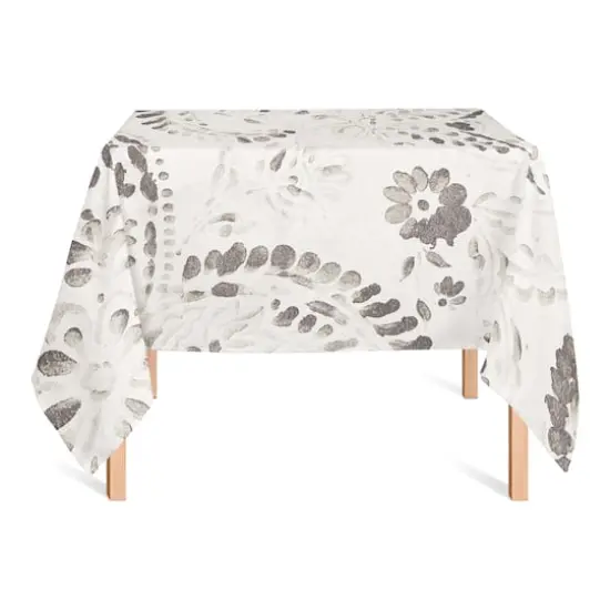 58" Vintage Paisley Cotton Twill Tablecloth {3}