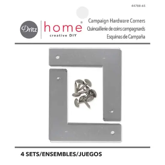 Dritz&reg; Home Small Nickel Smooth Campaign Hardware Corners, 3ct. {5}