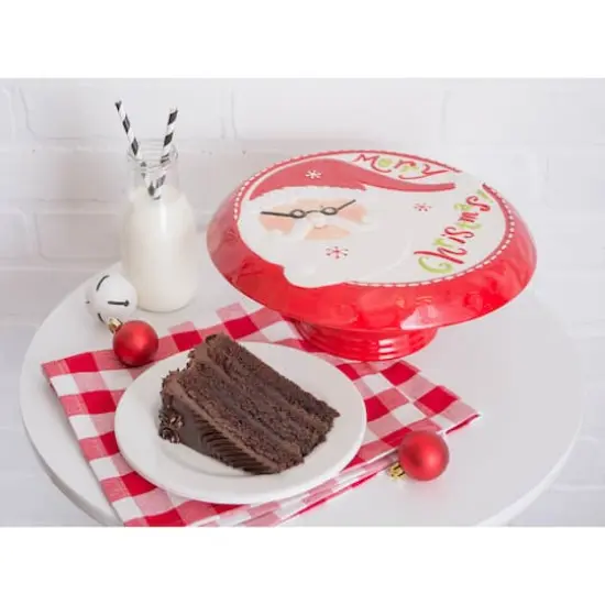 DII&reg; Ceramic Santa Cake Plate with Stand {5}