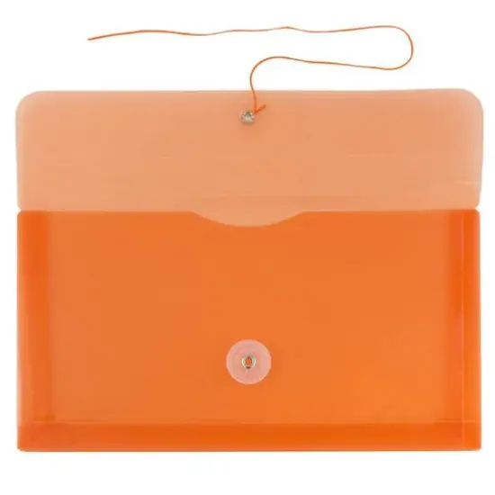 JAM Paper #10 Plastic Envelopes with Button & String Tie Closure, 12ct. Orange {4}