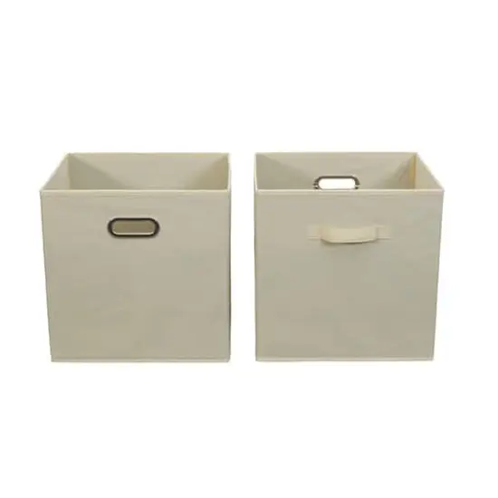 2 Pack Household Essentials 13" Fabric Storage Bins White {1}
