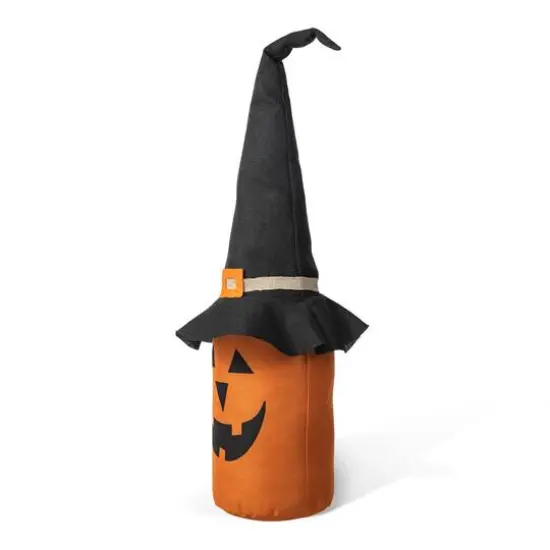 Glitzhome&reg; 24" Linen Halloween Jack-O'-Lantern Doorstop Porch D&eacute;cor {1}