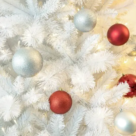 8ft. Pre-Lit White Pine Artificial Christmas Tree, Warm White Lights {6}