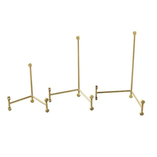 Gold Metal Fixed Easel with Ball Accent Set {4}