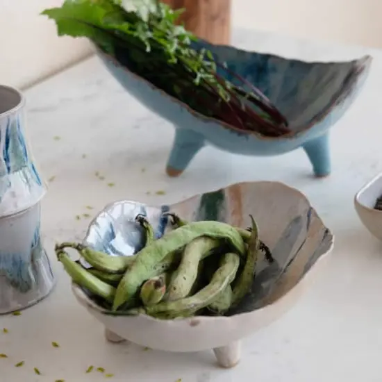 Hello Honey&reg; 11.5" Multicolor Organic Spectrum Stoneware Footed Bowl {3}