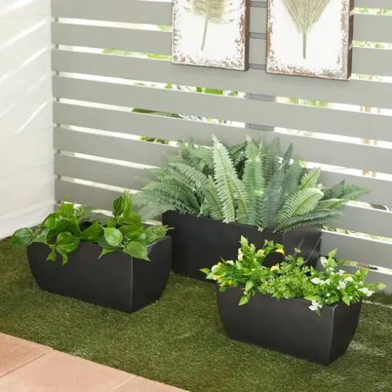 Grey Modern Planter, Set of 3" 20", 18", 16" {10}