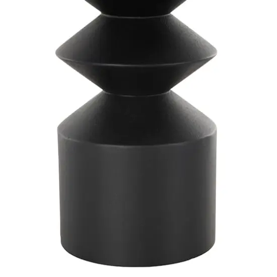 22" Black Metal Art Deco Style Fluted Vase {5}