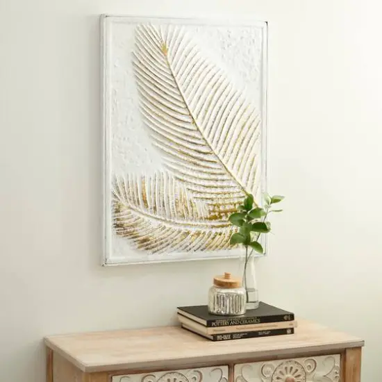 31" Gold Contemporary Feather Wall D&eacute;cor {9}