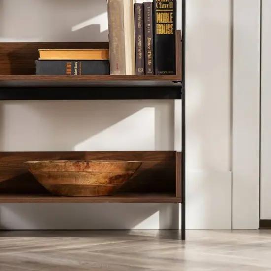 Walker Edison 64" Dark Walnut 5-Shelf Bookshelf {6}