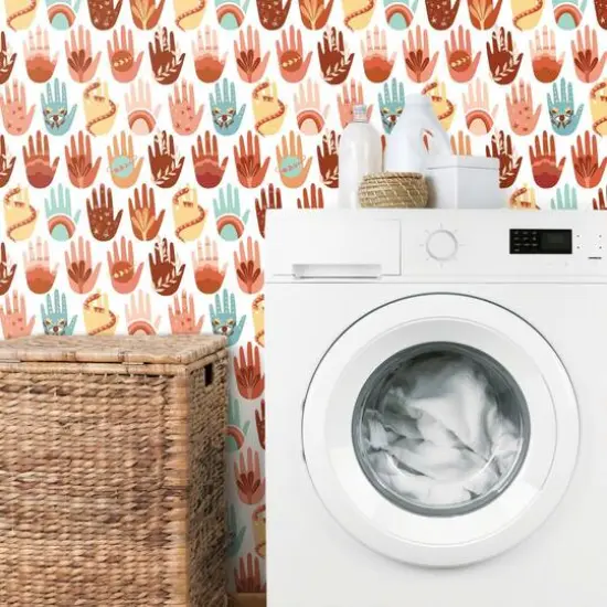 RoomMates Hamsa Peel & Stick Wallpaper White/Teal {6}