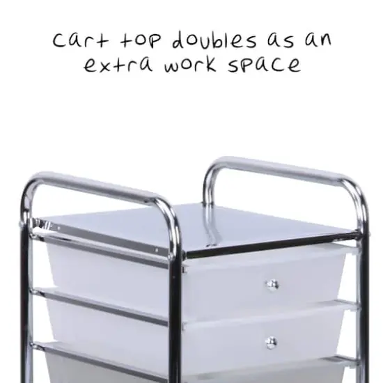 Honey Can Do 10-Drawer Grayscale Rolling Storage Cart {4}