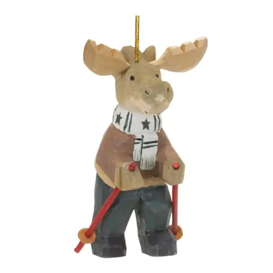 6ct. Moose on Skis Ornament {3}