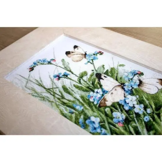 Letistitch Butterflies And Bluebird Flowers Counted Cross Stitch Kit {7}