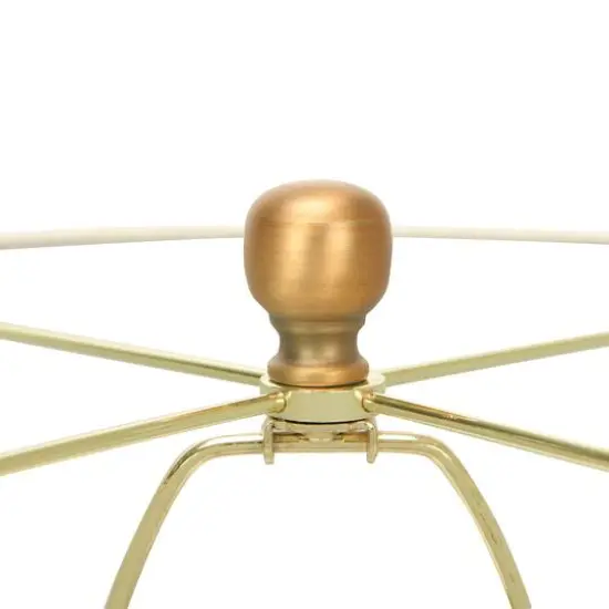 Hello Honey® 26'' Textured Blue Glaze Ceramic Table Lamp with Natural Linen Shade {8}