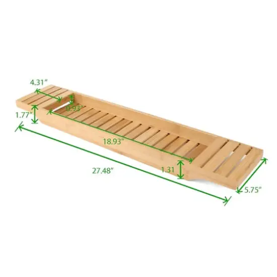 Mind Reader 27" Brown Bamboo Bathtub Caddy Organizer {4}