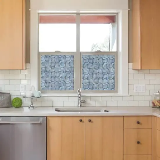 RoomMates Blue Mosaic Privacy Window Film {5}