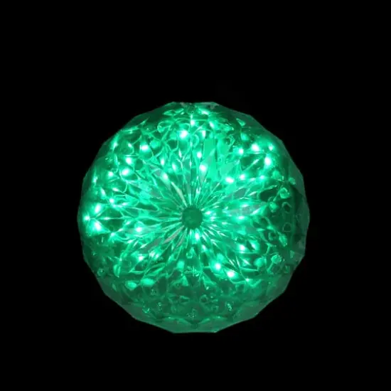 6'' LED Lighted Green Crystal Sphere Outdoor Christmas Decoration {4}