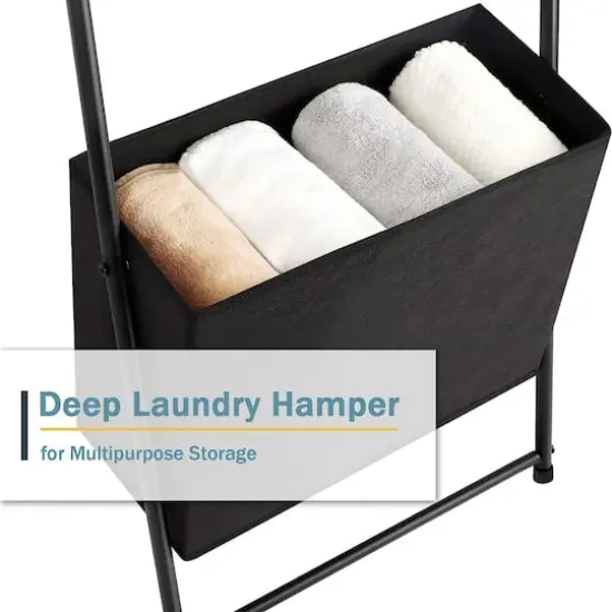 NEX&trade; 55" Decorative Ladder with 5 Hanging Hooks & Basket {5}