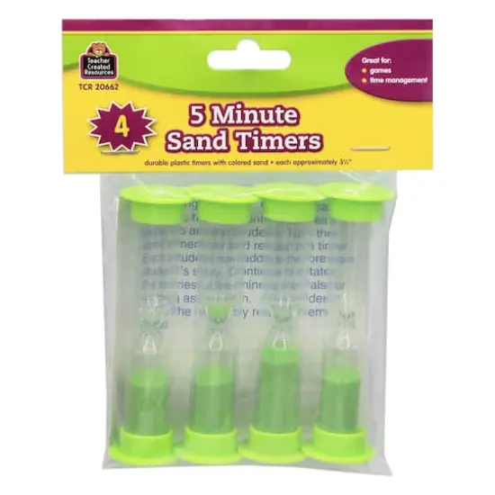 Teacher Created Resources&reg; 5 Minute Sand Timers, 6 Packs of 4 {3}