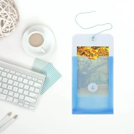 JAM Paper 4.25" x 6.25" Plastic Button & String Tie Closure Envelopes, 12ct. Blue {7}