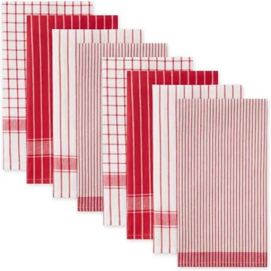 DII&reg; Basic Dishtowels Set, 8ct. Red {1}