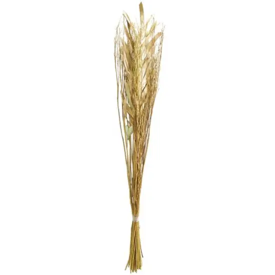 41" Light Brown Dried Plant Floral Bouquet Palm Leaf Natural Foliage with Branches {5}