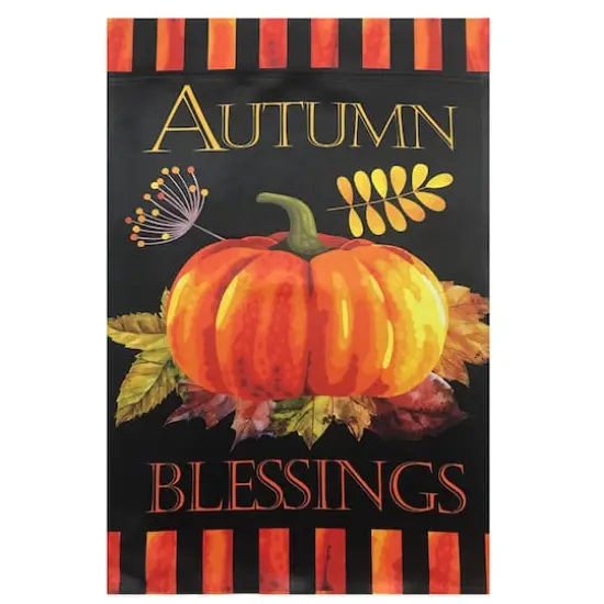 40" Autumn Blessings & Pumpkin Garden Flag {1}