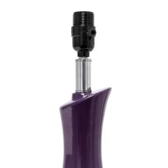 Elegant Designs&trade; 2.5ft. Curved Purple Ceramic Table Lamp with White Shade {7}