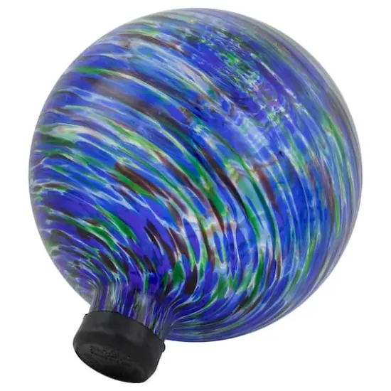 10" Blue & Green Swirl Pattern Outdoor Garden Gazing Ball {5}