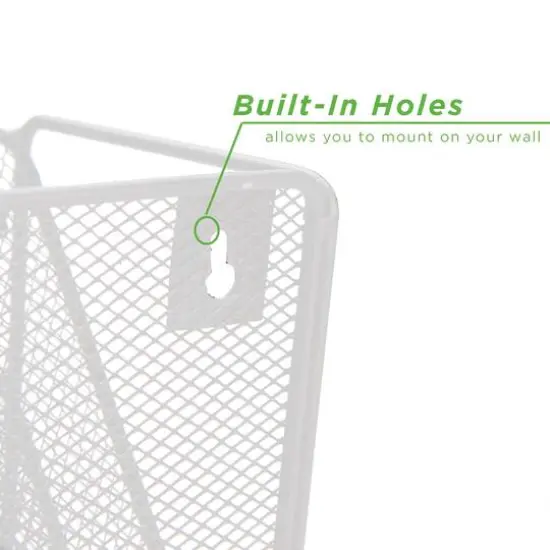 Mind Reader 6 Compartment Vertical Hanging Wall File & Chart Organizer White {8}