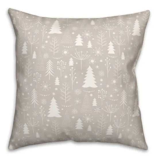 Winter Tree Soft Gray 18x18 Throw Pillow {1}