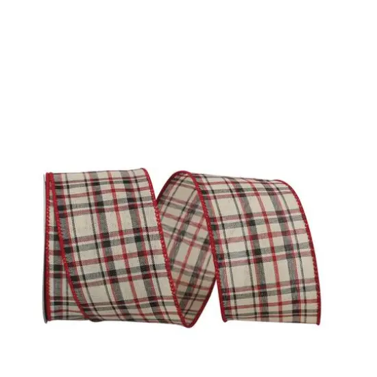 JAM Paper 2.5" x 10yd. Wired Athens Lauren Plaid Ribbon {1}