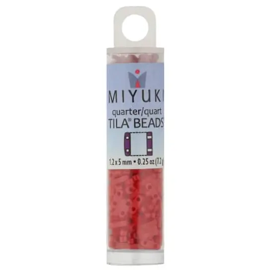 Miyuki&reg; 1.2mm Glass Quarter Tila Beads Opaque Red {4}