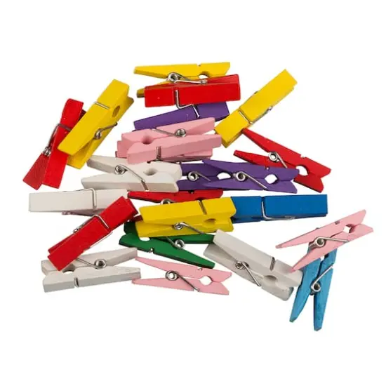 JAM Paper 1.5" Colorful Wood Clip Clothespins, 24ct. {3}