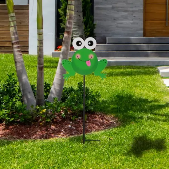 23" Frog Metal Garden Stake {3}