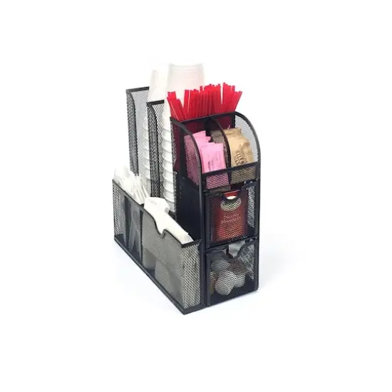 Mind Reader Black Coffee Condiment and Accessories Caddy Organizer {5}