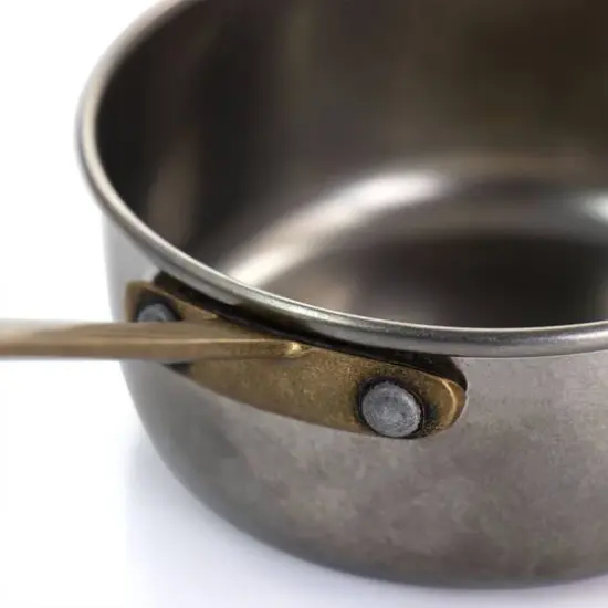 Gibson Home&reg; Normandie 3.9'' Silver and Gold Stainless Steel Mini Saucepan {3}