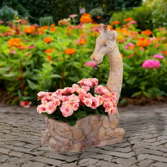 17" Giraffe Outdoor Ceramic Garden Planter {7}