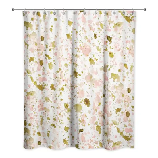 Speckled Shower Curtain Pink and Gold {1}