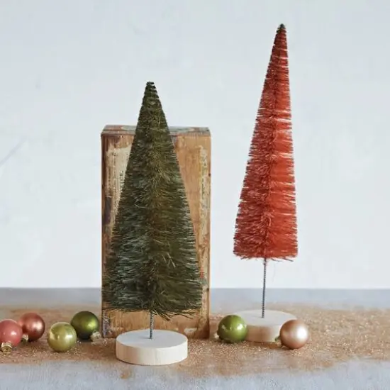 Hello Honey&reg; 14.5" Mulberry Sisal Bottle Brush Tree with Wood Base {3}