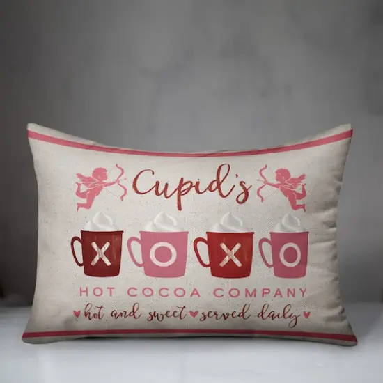 Cupids Hot Cocoa Throw Pillow, 14" x 20" {4}